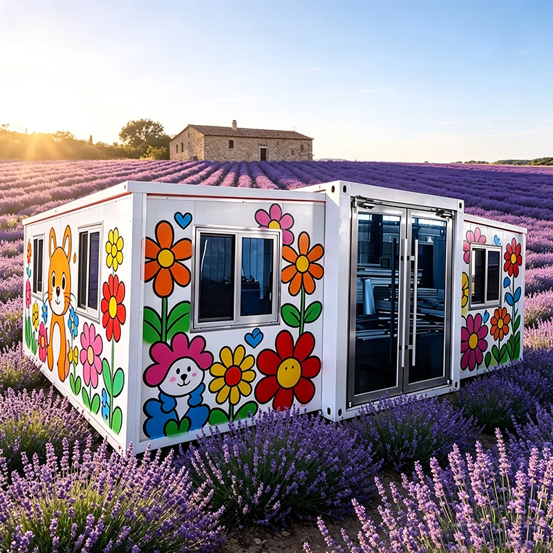 Fully Equipped Expandable Foldable Container Cabin Prefab Tiny House With Bedroom Kitchen And Shower Room