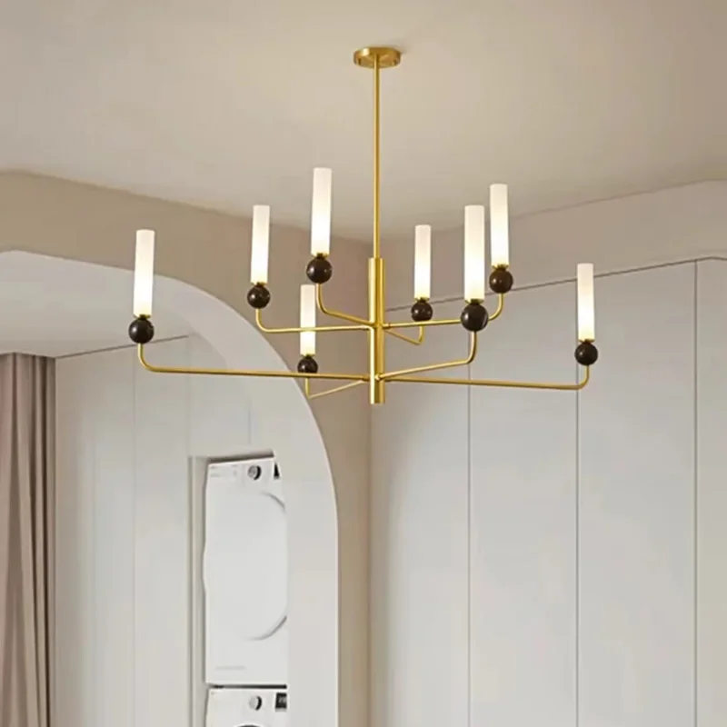 

Modern Simple Brass Chandeliers Marble Ball White Acrylic for Parlor Dining Room Bedroom Pendant Lighting Black Gold Wall Lamp