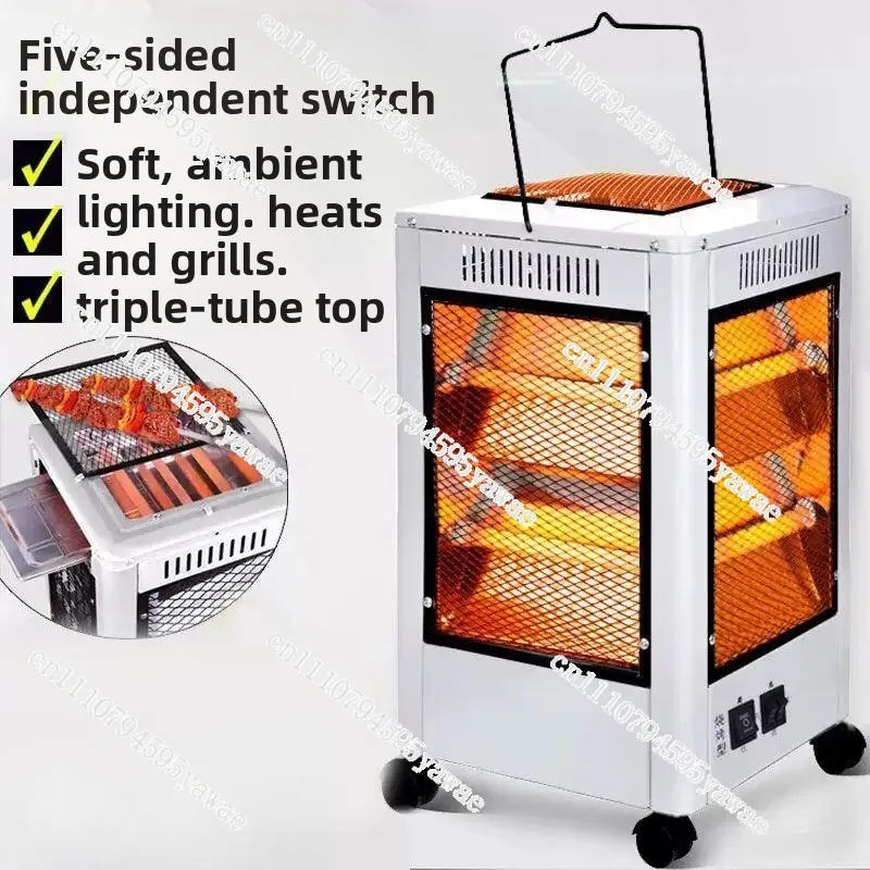 For Multifunctional Integrated Electric Heating Stove, Five‑Sided Four‑Sided Electric Space Heater With Fan Function