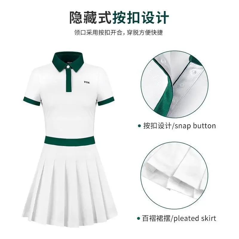 Golf ladies summer dress slim sports women's pleated skirt with anti-exposure shorts.