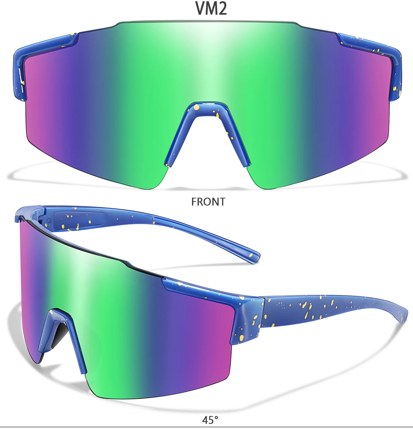 3 Paar modische Sport-Sonnenbrillen mit großem Rahmen für Damen und Herren, Radfahren, Laufen, Wandern, Klettern, UV400-Brillen – Detail 5