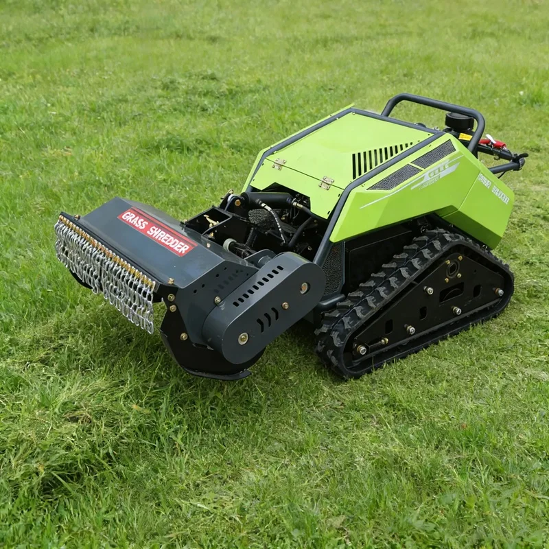High-Efficiency 4-Stroke Battery-Powered Adjustable Cutting Height Remote Control Flail Mower Tracked Lawn Mower