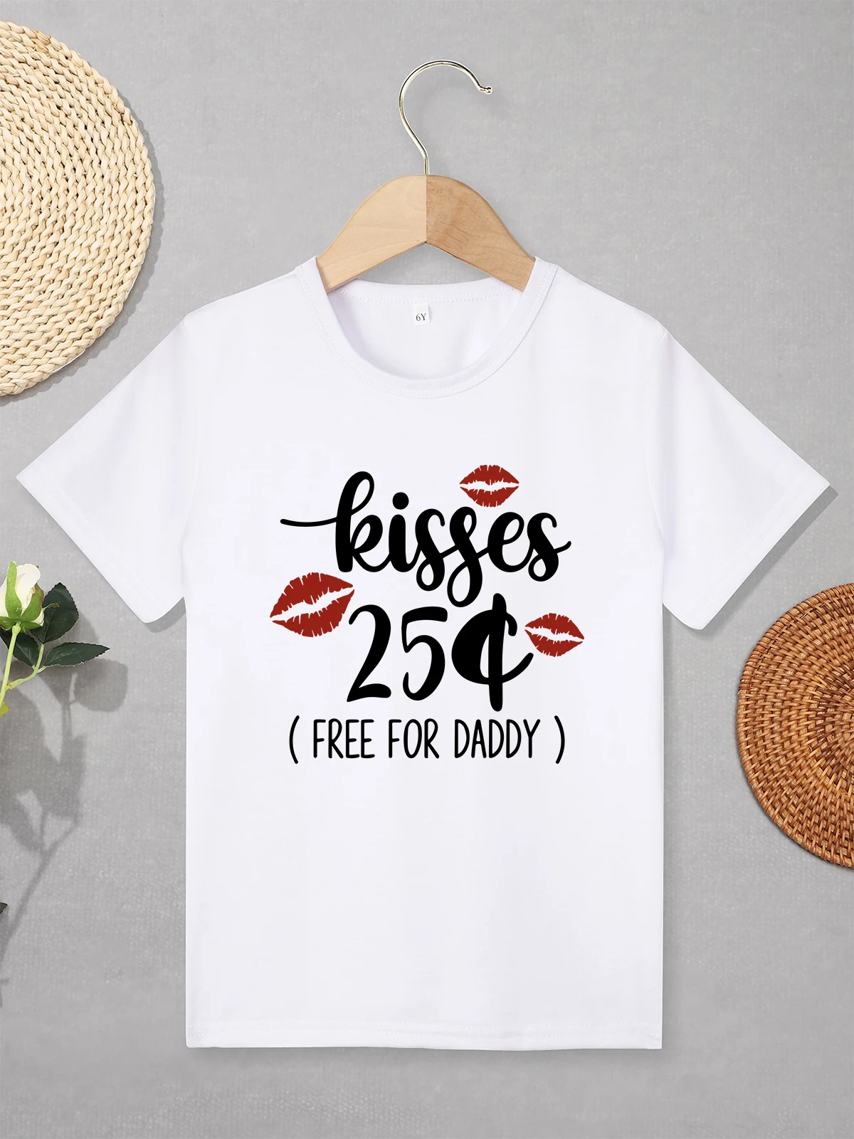 

“Kisses 25￠” Funny Girl Clothes American Style Urban Streetwear Creative Kids T Shirt Fine Fabric Unisex Shirt Fast Delivery