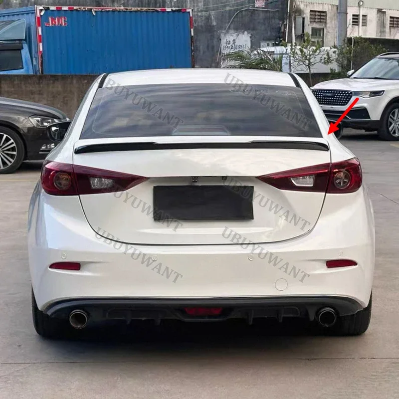 2014 - 2016 For Mazda 3 Axela Sedan 4 Doors Hot ABS Rear Trunk Lid Car Spoiler Wings