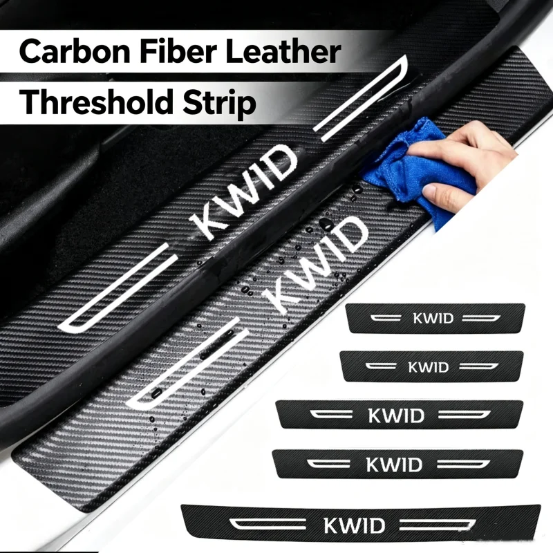 Car Door Threshold Anti Scratch Decals Film Doorsill Trim Stickers For Renault kwid Logo Trunk Bumper Guard Strip Accessories