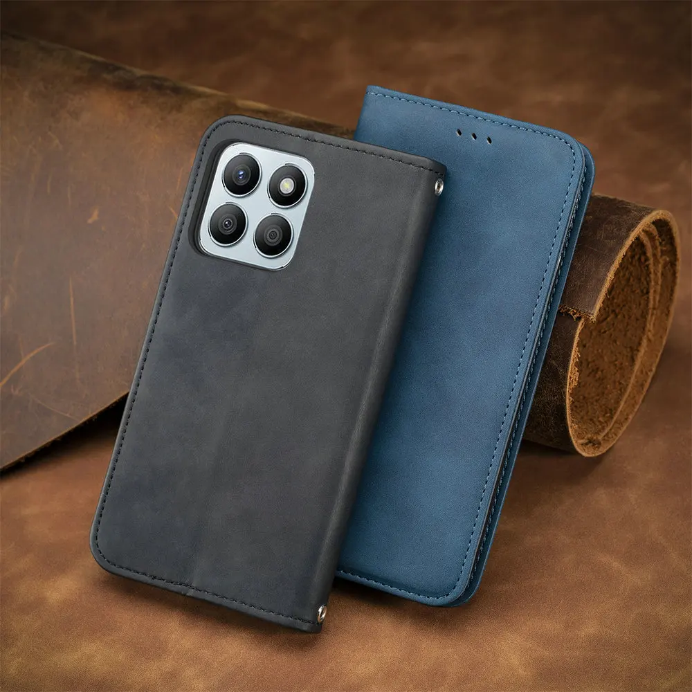 Honor 90 X8 B X7b X6b X9a X9b 200 Pro Leather Case Smooth Book for Honor 200 Lite 90 X8b X7b X6b 90 Smart Honor200 5G Flip Cover