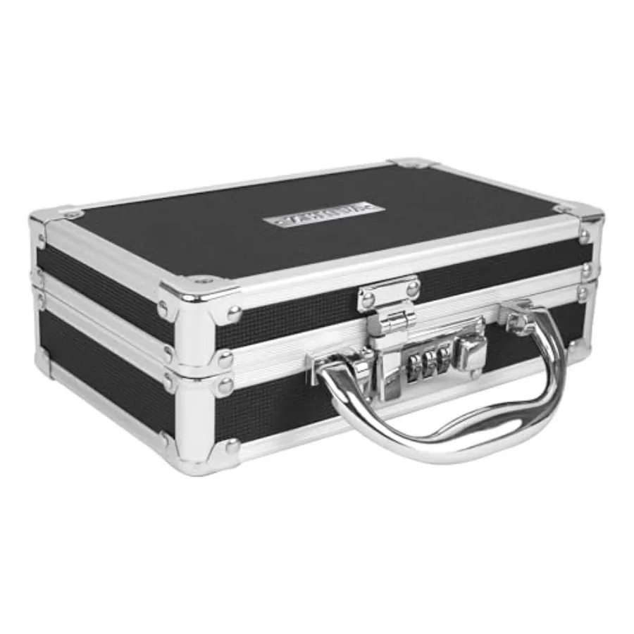 

Locking Medicine Case with Combination Lock - Portable Lock Box Briefcase for Medications Cash and Valuables Organized Storage