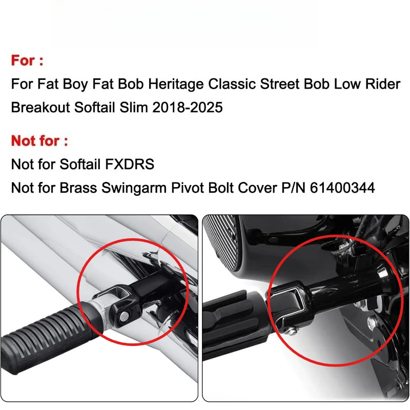 

Левые и правые подножки пассажира, опоры для Softail Deluxe Heritage Sport Glide Slim Street Bob Breakout Low Rider 2018-2025