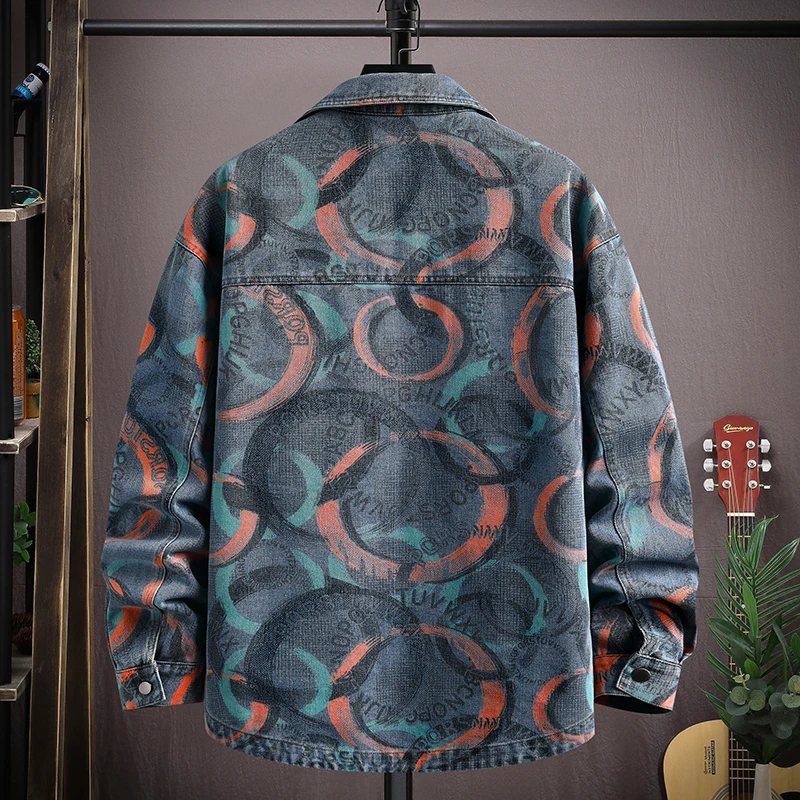 2026 Loose Casual Men's Denim Jacket American Retro Spring Autumn Workwear Design Sense Outerwear Youth Trend Cotton Jacket
