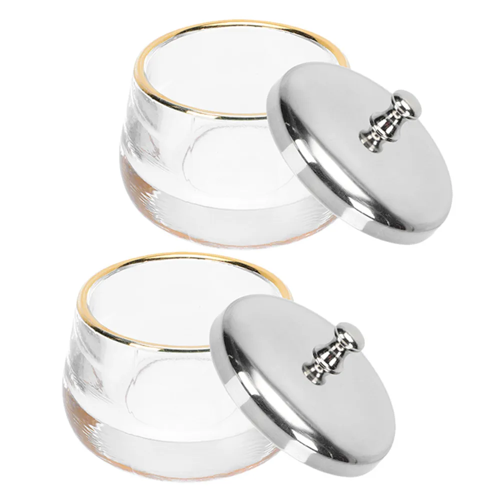 

2Pcs Premium Glass Nail Art Cups Sturdy Reusable Manicure Pen Cleaning Cup for Professional Nail Technicians and DIY Users