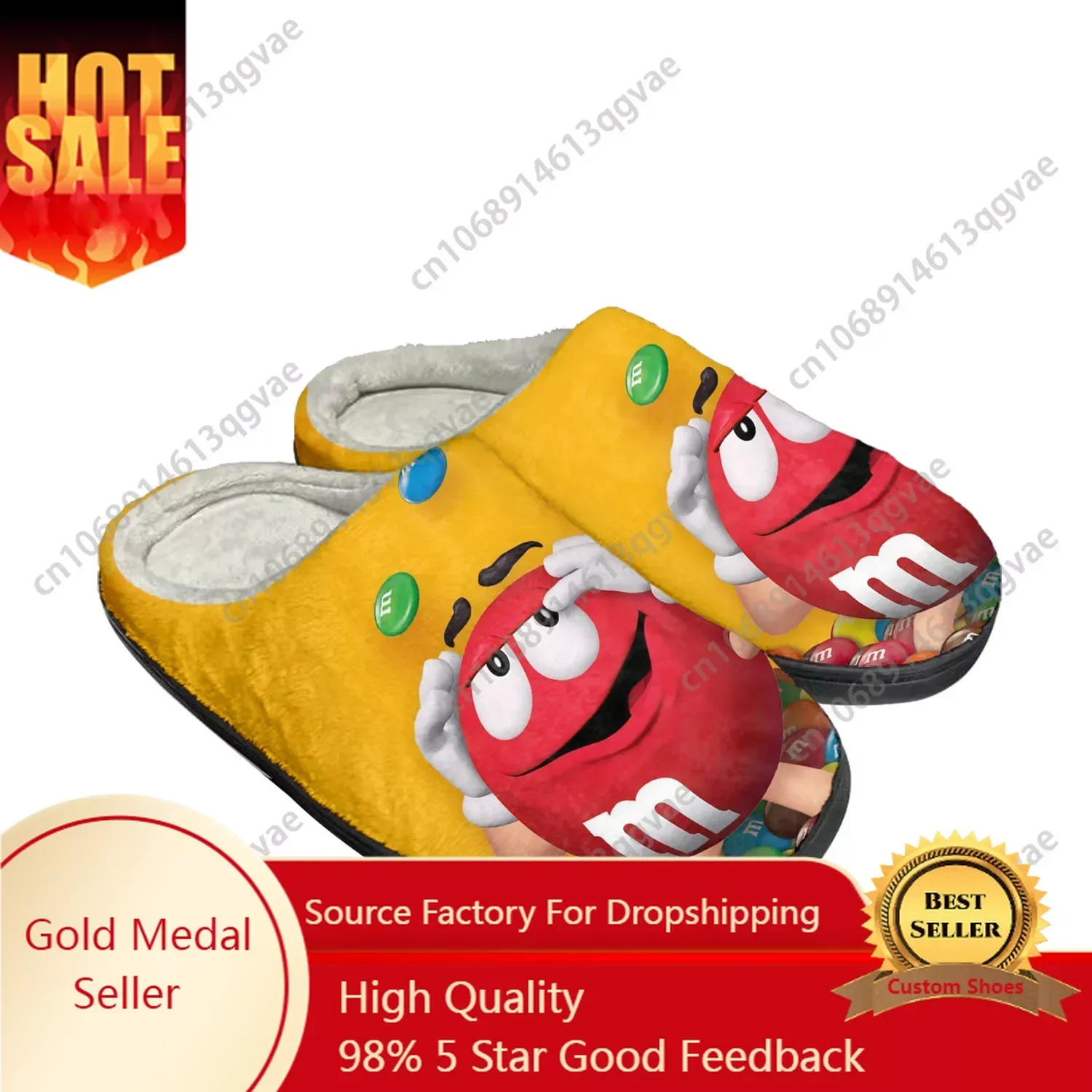 

M Chocolate Cartoon Home Cotton Custom Slippers Womens Mens Sandals Plush Bedroom Casual Keep Warm Shoe Thermal Slipper Black