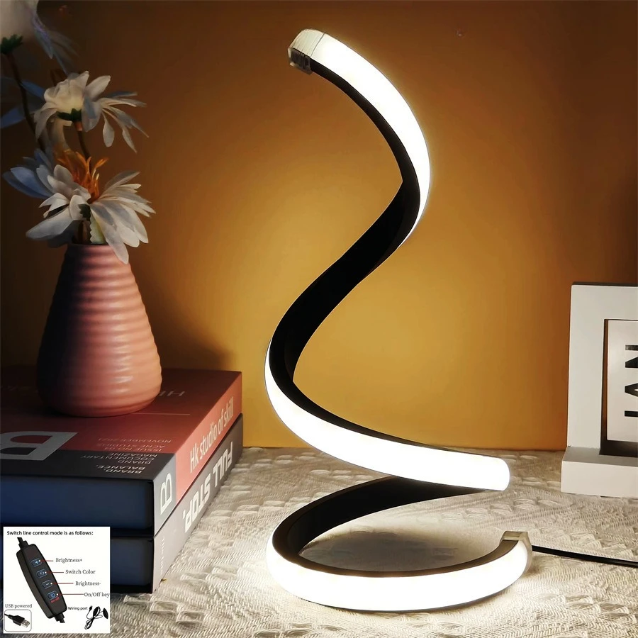 Modern Simple Fun Snake Shaped Atmosphere High-end Feeling Irregular Shaped Desk Lamp Decoration Bedroom Night Light