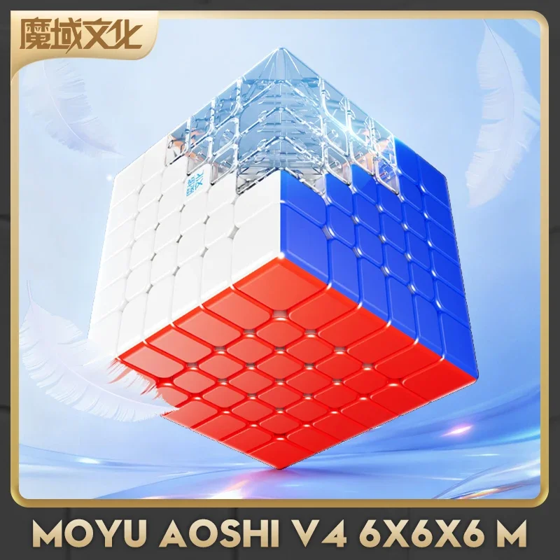 [CubeFun]MoYu Culture AoShi V4 6x6x6 Magic Speed Magnetic UV Cube Triple Track Stickerless Professional Fidget Toys Gifts