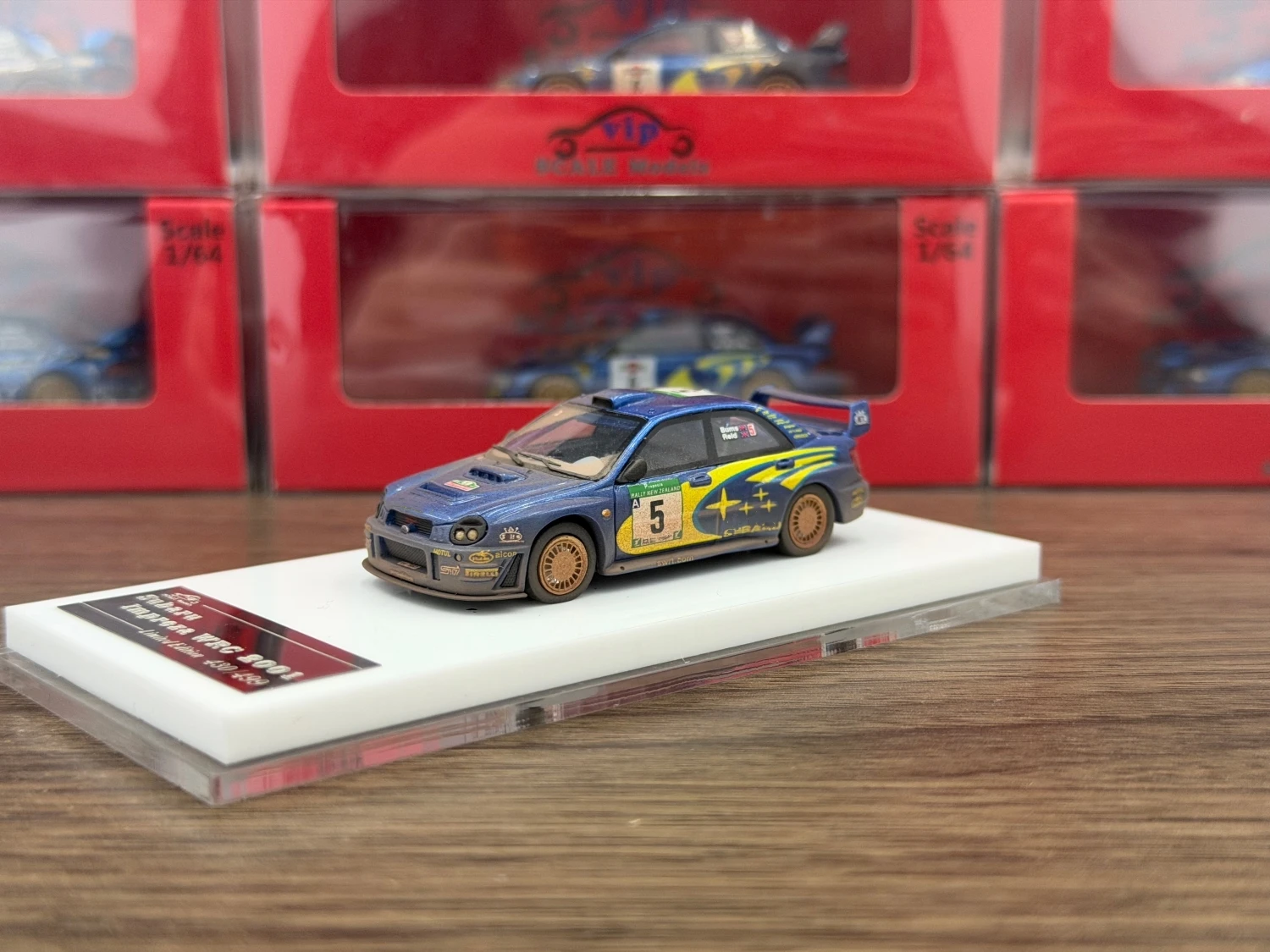 VIP-Modell 1/64 Impreza WRC, blaue Farbe, Kunstharzmodell, CarIn 2025, Sammlung, Geschenkskala