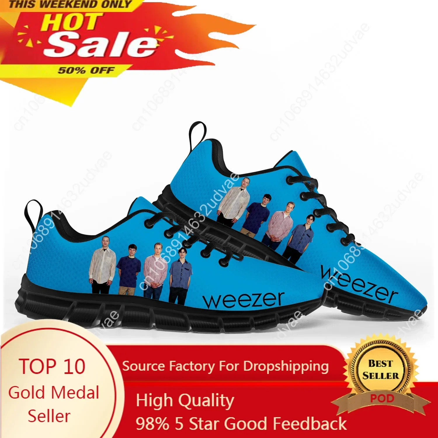 Weezer Pop Rock Band Like Sports Shoes Mens Womens Teenager Kids Children Sneakers Casual Custom High Quality Couple Shoes Black