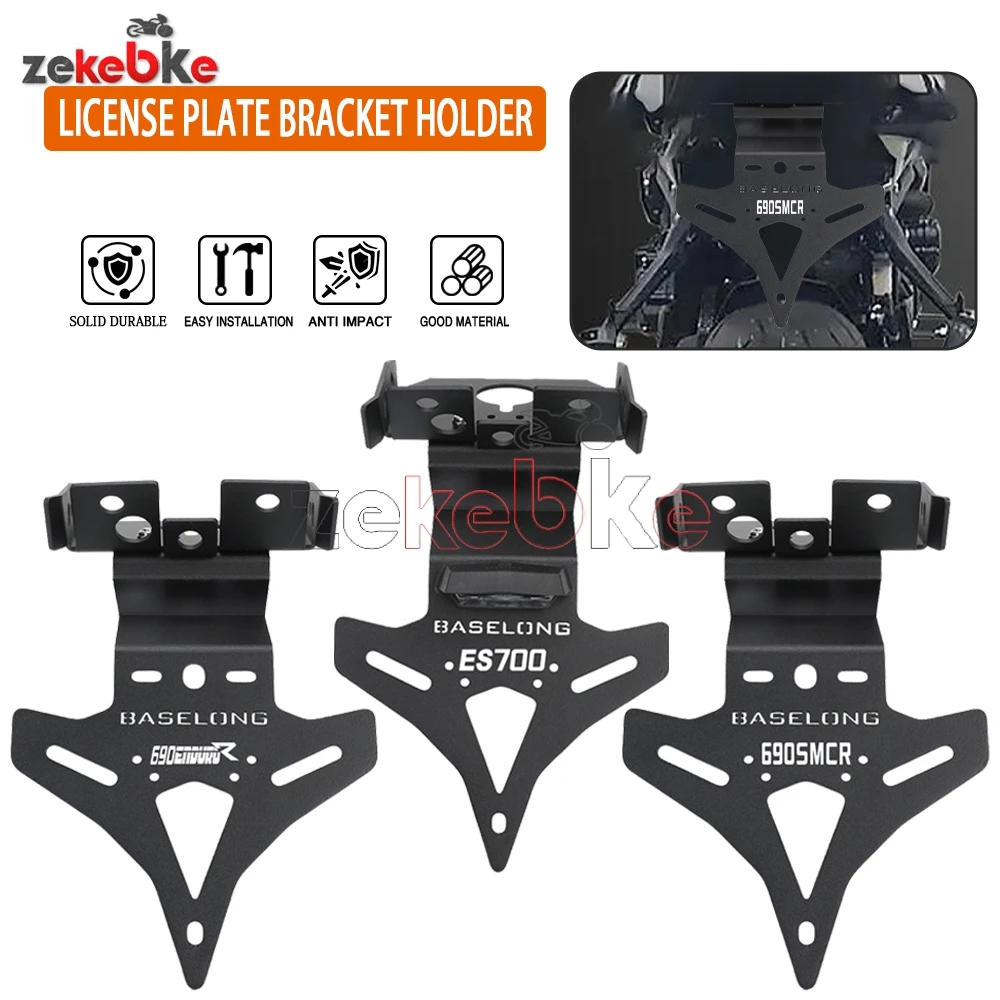 

for 690 SMC R / ABS 690 Enduro R / ABS 2019-2026 Rear License Plate Bracket Tail Tidy Fender Eliminator Holder Support Led Light