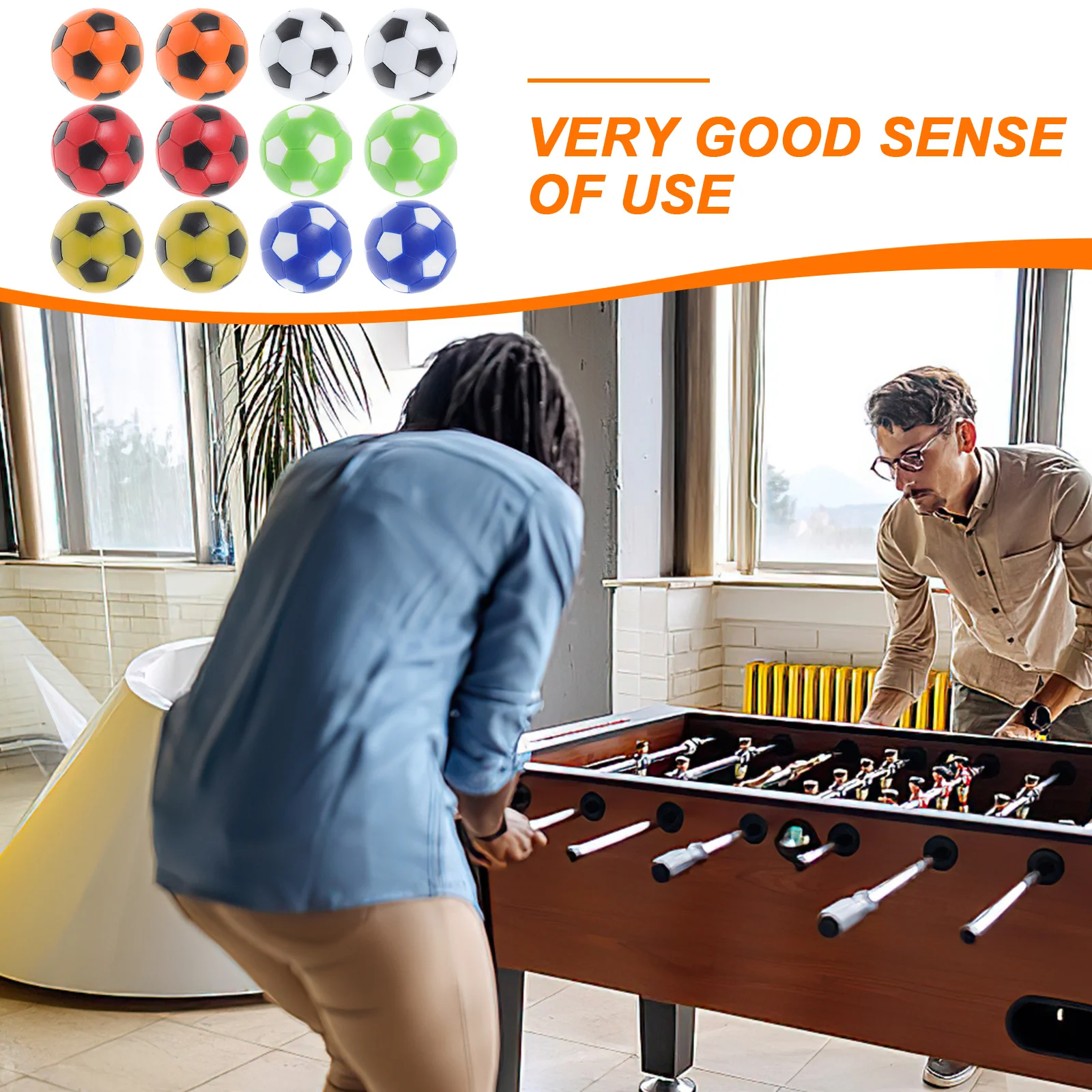 

12Pcs Desk Soccer Game Balls Fine Craftsmanship Smooth Surface for Better Control in Table Football Games Replaceable