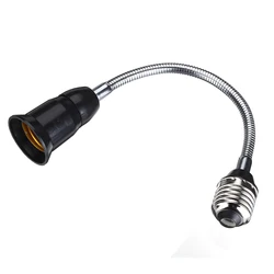 1pcs Universal E27 to E27 Lengthened Lamp Holder Tube LED Light Extension Bulb BaseLamp Head Socket Conversion Black White 18cm