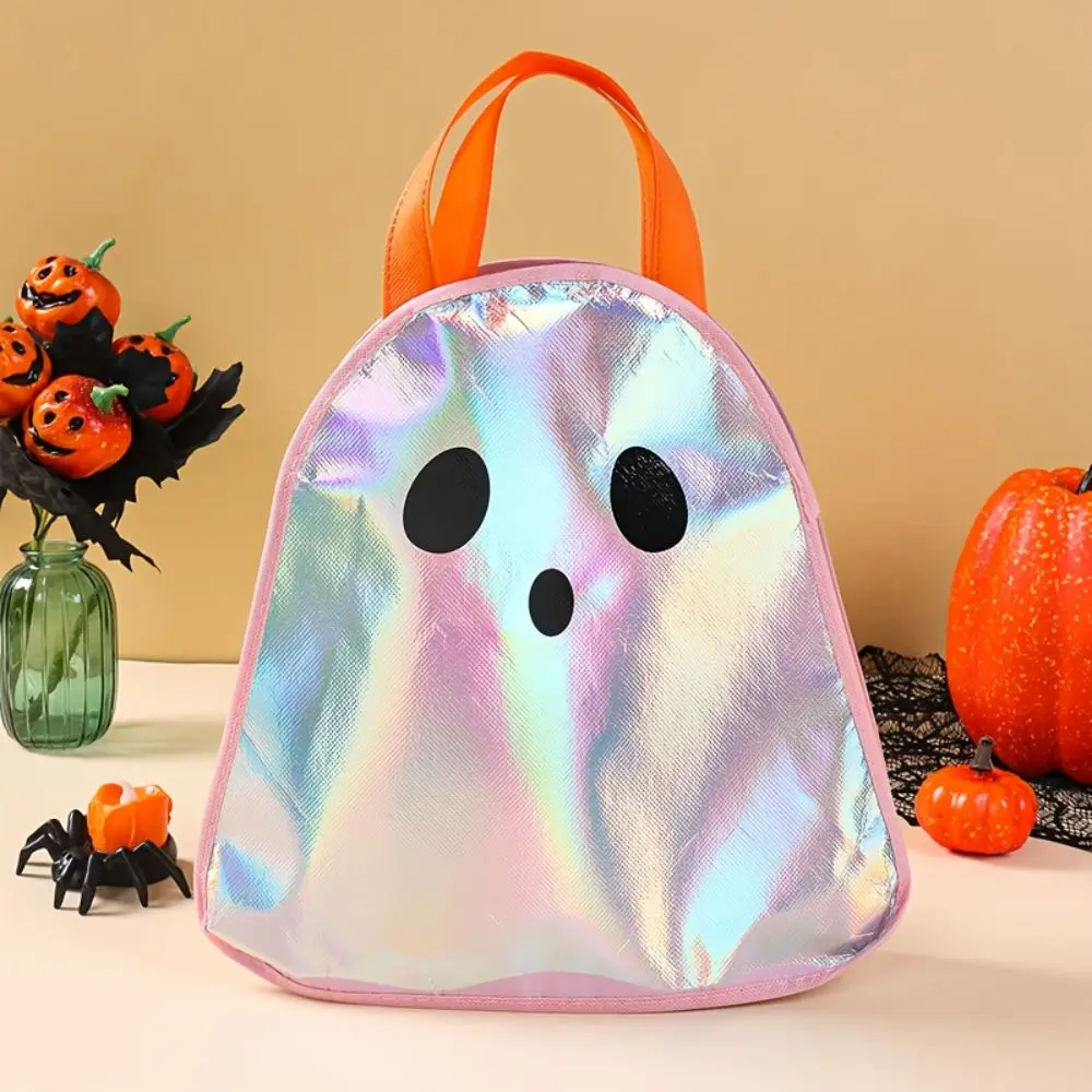 Non-Woven Fabric Non-Woven Tote Bags Black Cat With Handles Halloween Gift Bags Ghost Pumpkin Shaped Design Cat Ghost Gift Bags