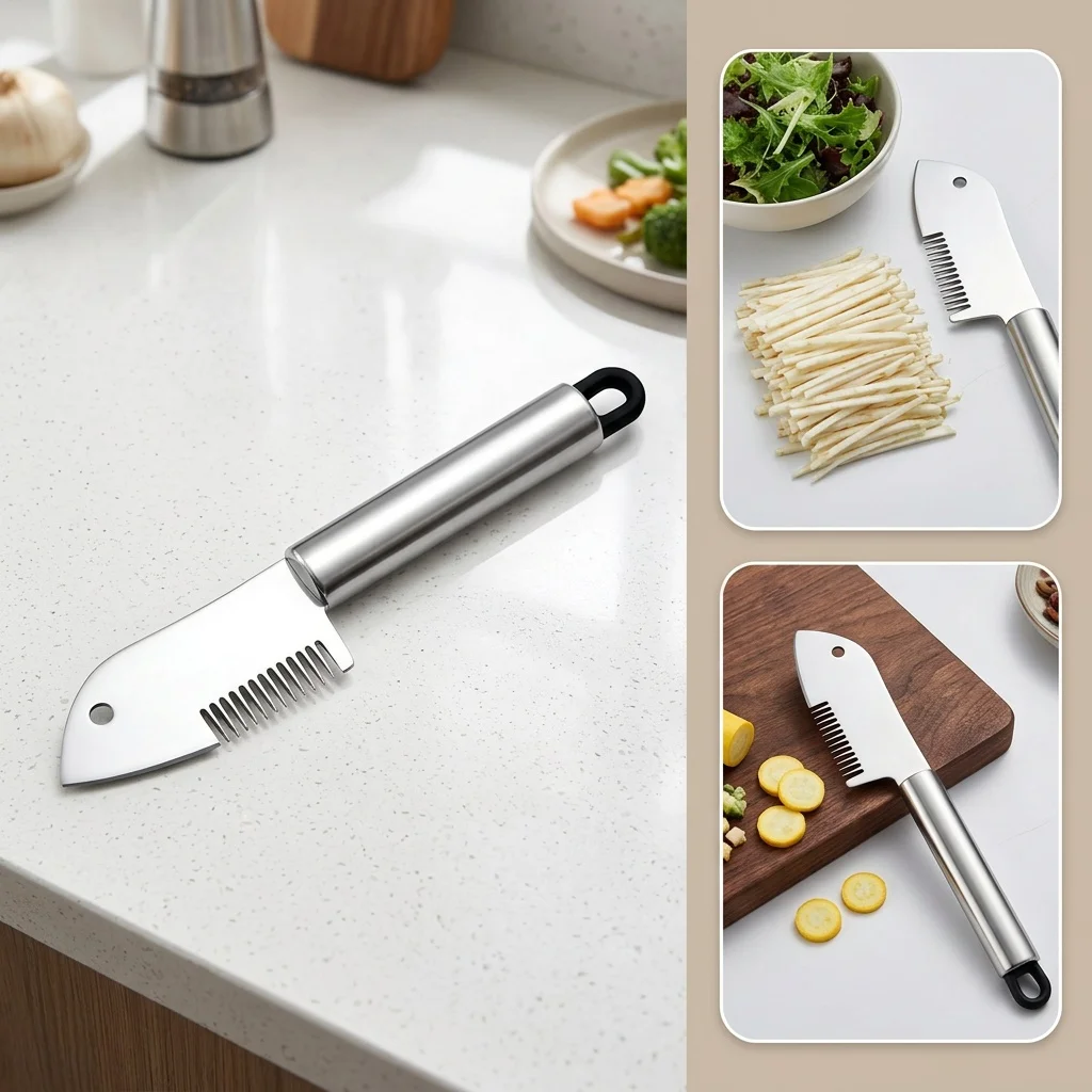 Multi Functional Stainless Steel Onion Cutter, Sharp And Durable, Shreds And Grates with Ease, for Effortless Use