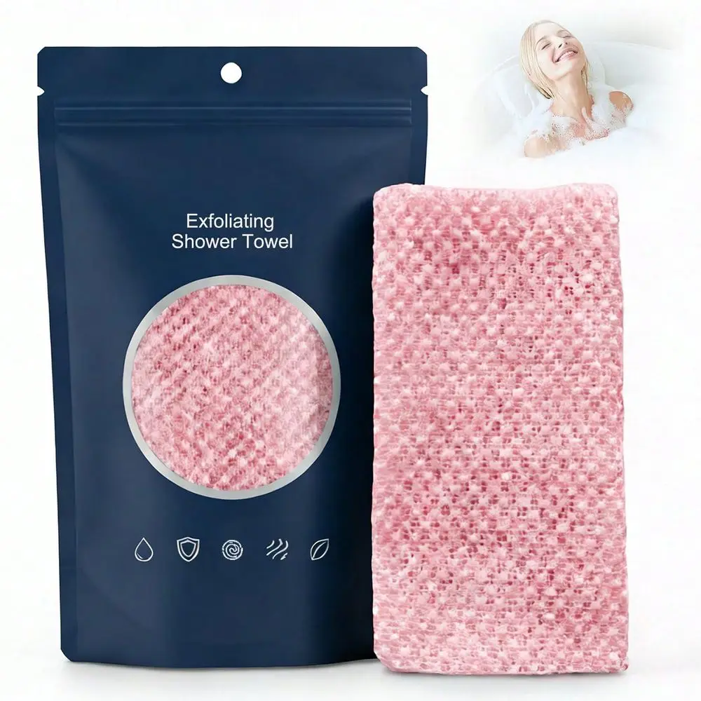 

Pcs Unisex Pink Exfoliating Towel Scrub Wash Cloth For Body Face Shower Bath Spa Daily Use