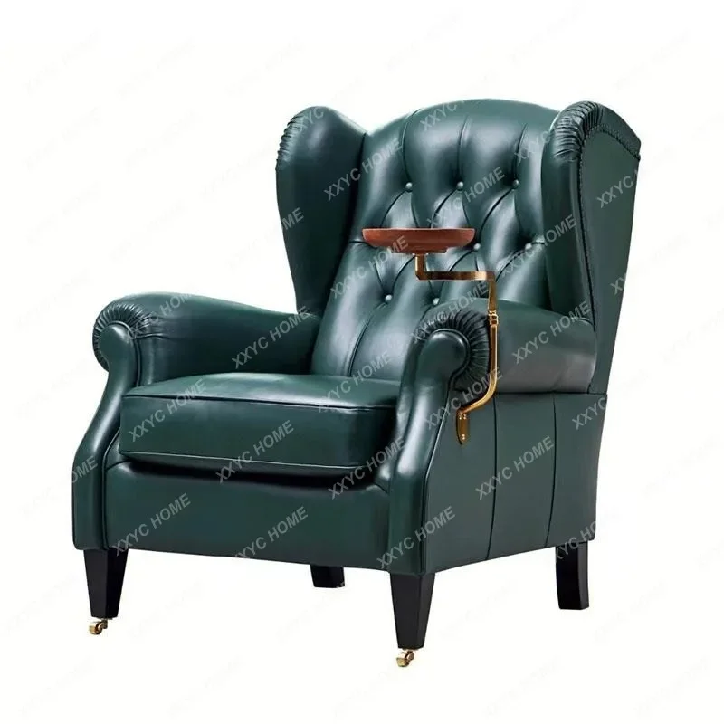 H Ergonomic Fancy Sofa Chair Unique Creative Office  Single Lounge Sofa Leather Retro Sofy  Divano Hotel Furniture
