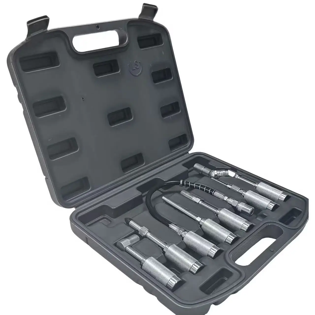 

Essential 7-Piece Hand Tools Kit Grease Gun Accessory Set with Lubrication Hoses Couplers Fittings Needle Nose Adapter Tool