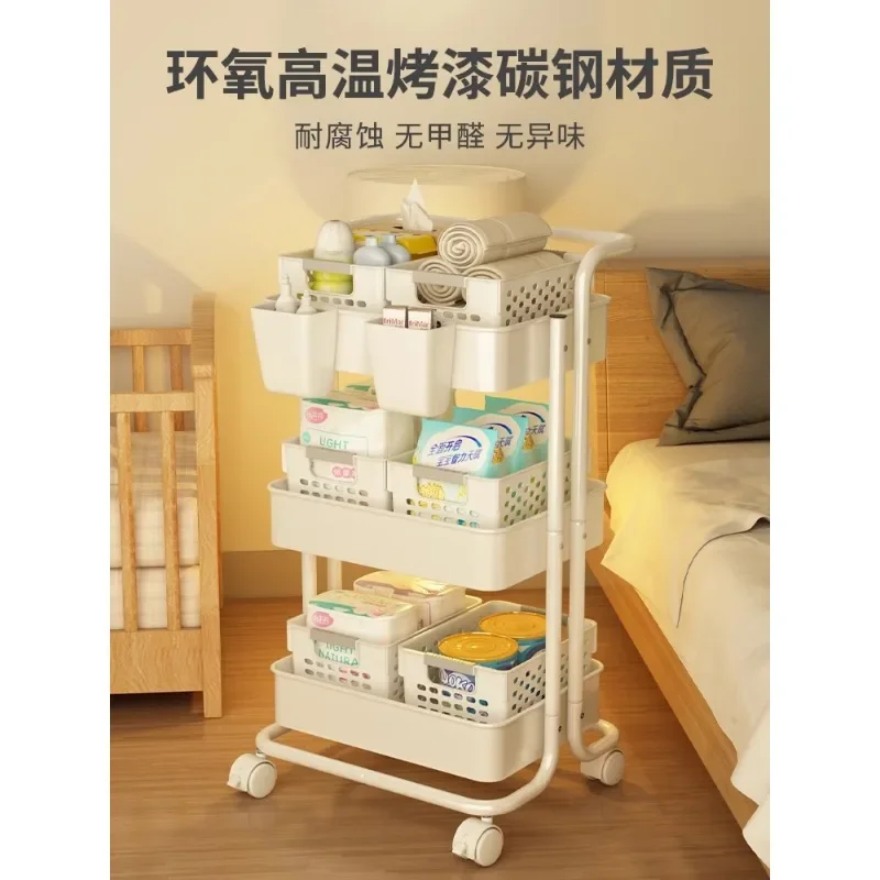 Estante para carrito, cocina, suelo a suelo, baño multicapa, inodoro, móvil, dormitorio de bebé, almacenamiento de aperitivos