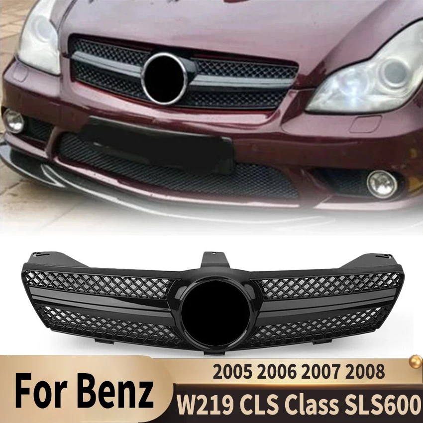 Front Grille Grill For Mercedes Benz W219 CLS Class CLS350 CLS500 SLS600 2005 2006 2007 2008 AMG Style Upper Bumper Hood Mesh