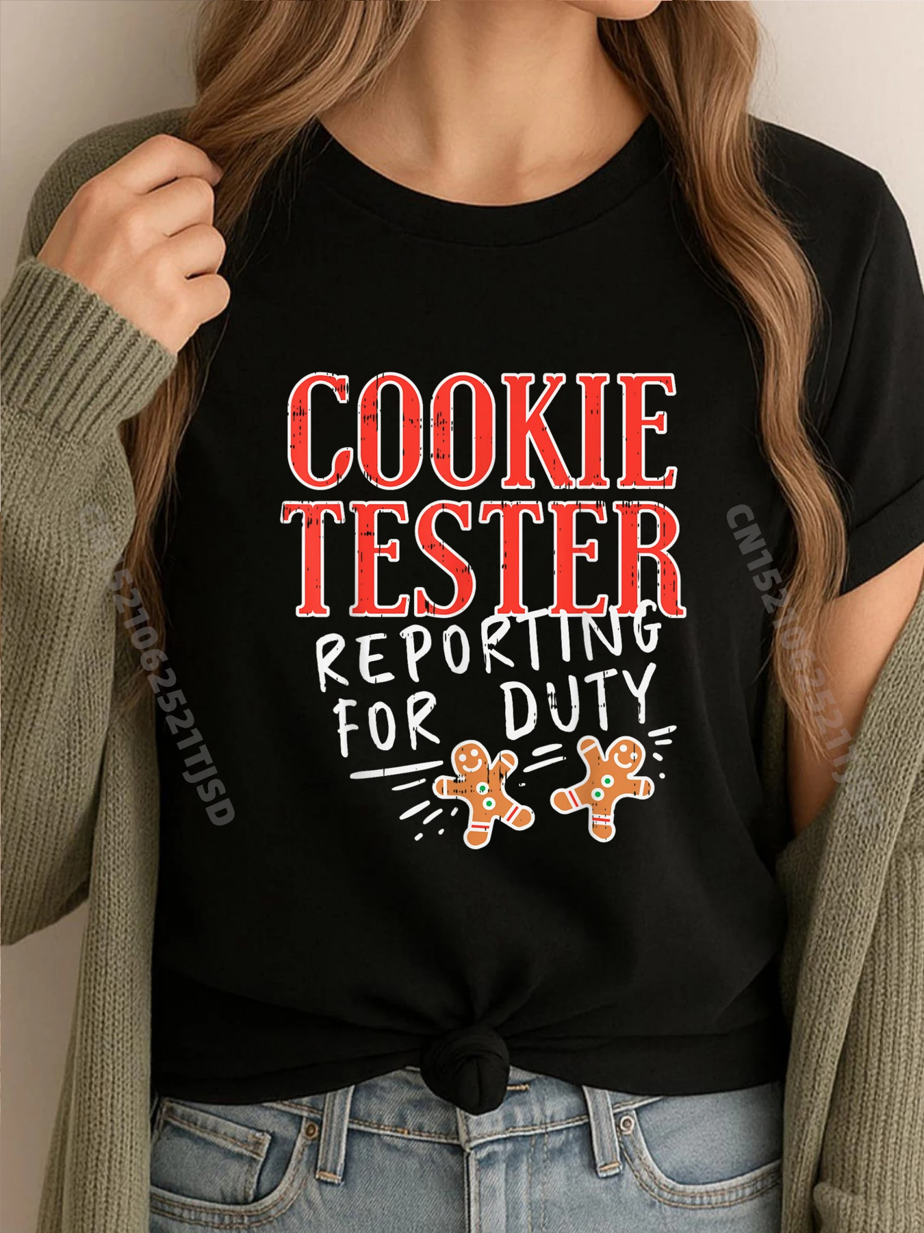 

Cookie Tester Reporting Duty Christmas Xmas Designer Clothes Woman New Shirts And T-Shirts Vegan