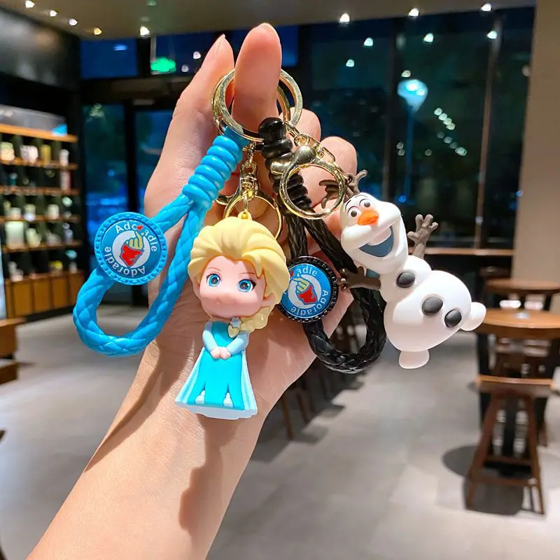 2/5 قطعة سلسلة المفاتيح المجمدة إلسا دمية على شكل أميرة آنا سنو الكنز قلادة الطفل هدية للأطفال #2