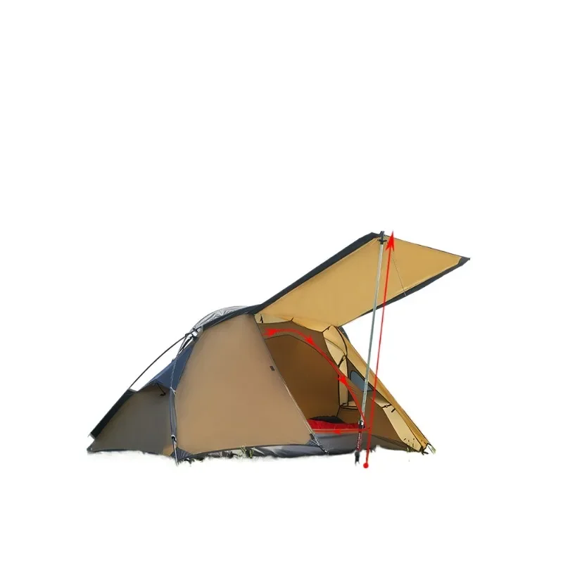 Single Snow Line Outdoor Camping Hiking Mountaineering Silicon-coated Tent Wind-resistant, Storm-proof, Rain and Snow