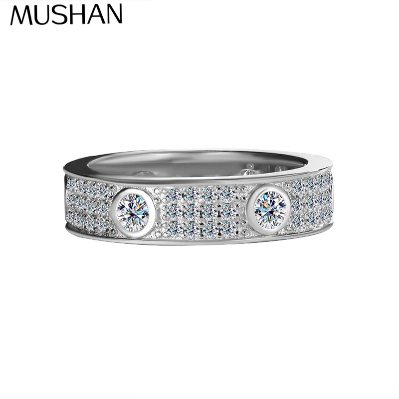 

Кольцо MuShan Designer Jewelry из стерлингового серебра 925 пробы с муассанитом VVS, позолоченное 18-каратным золотом, патент MST, подарок на День святого Валентина для сестры