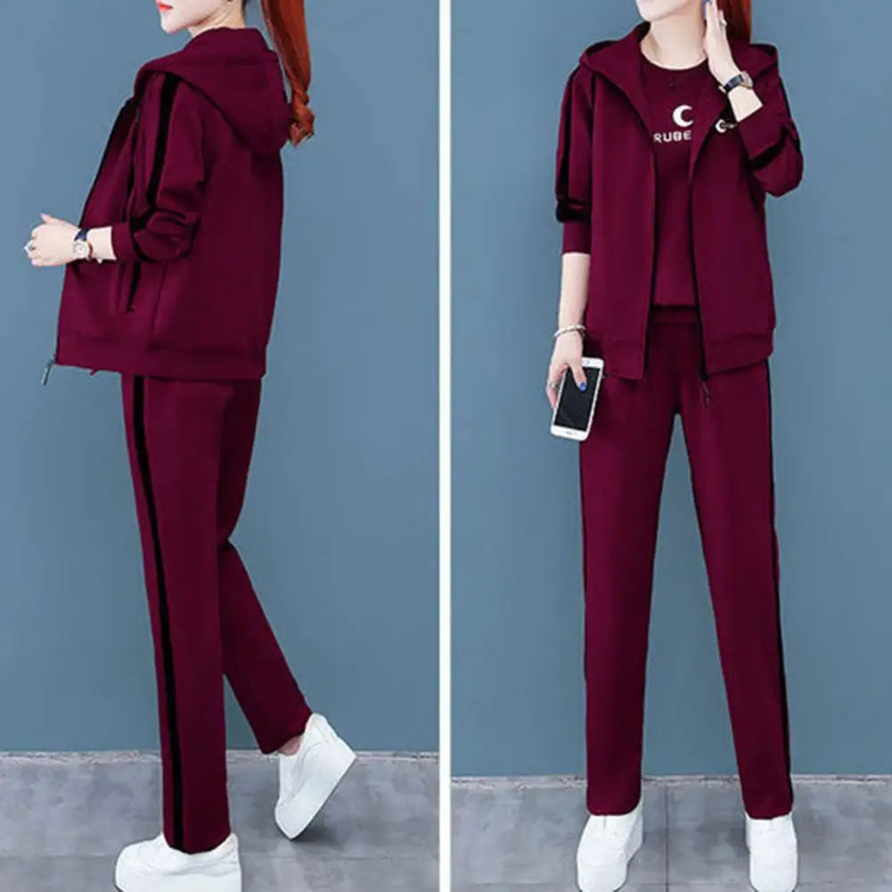 Autumn Three Piece Set Women Tracksuit Korean Style Long Sleeve Sweatshirts+Jackets+Pants Sportswear Sets ensemble jogging femme