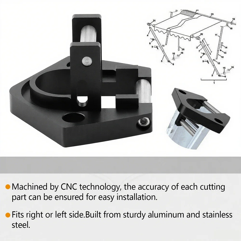 

1 шт., замена нижнего кронштейна для тента из нержавеющей стали для закругленного оборудования Dometic Sunchaser II RV