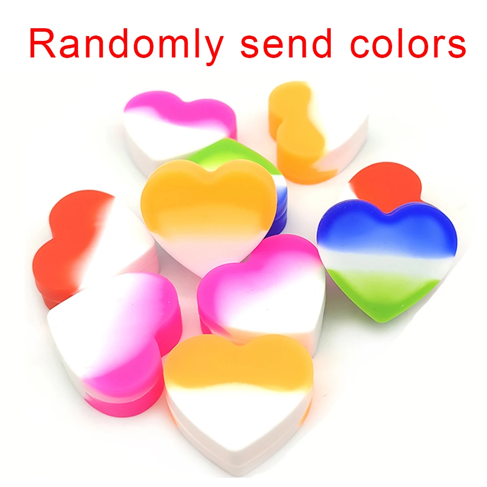 10pcs Pink Heart Silicone Jar Storage Case Nail Foil Lipstick Cream Box Makeup Jars Girly Gift Personalized