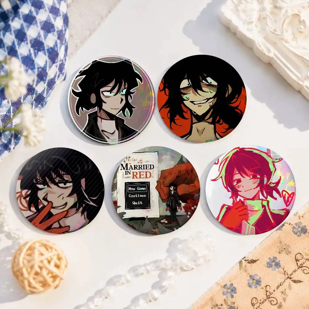M-Married In Red B-Bok su Custom  Anime Brooch Cute Cosplay Badge DIY Clothing Bag Hat Decor Accessories Jewelry Pins Xmas Gifts