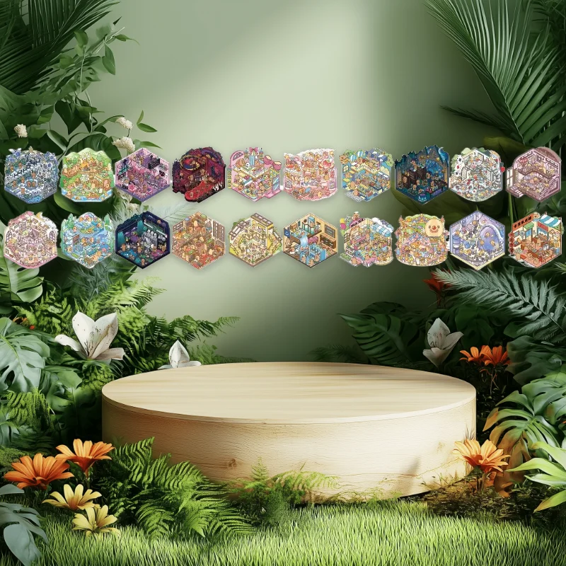 

58 Sheets/pack Book for Hand Account Guinea Pig Town 6.0 Spiral Sticker Book Miniature Scenery Building 3D Quiet