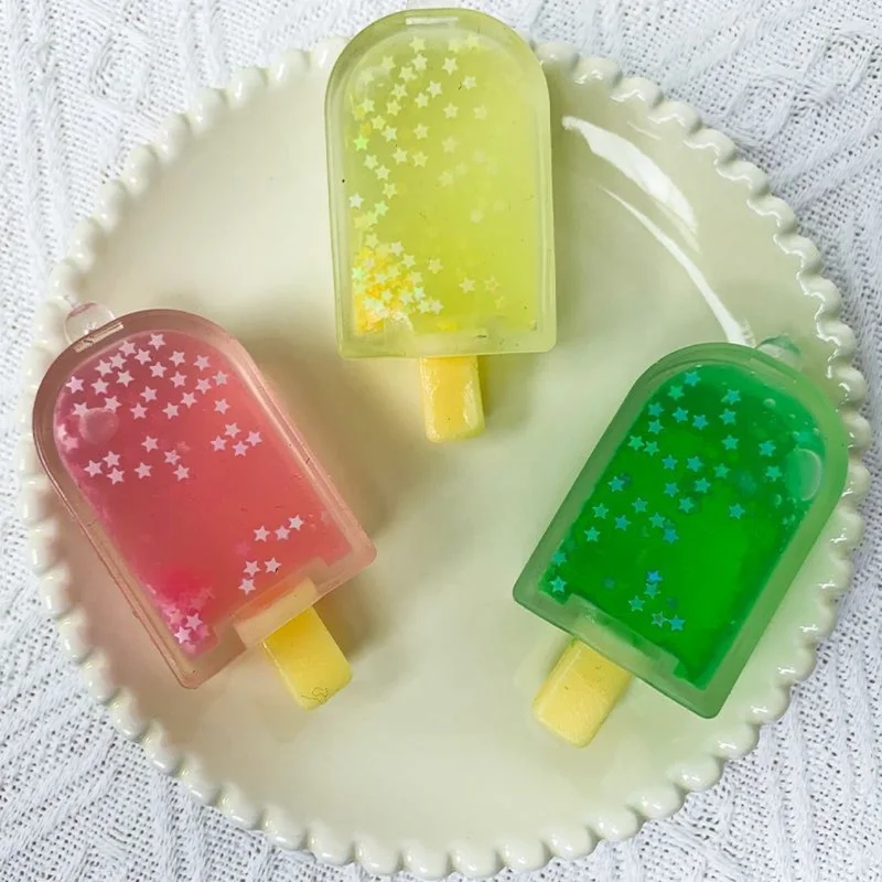 2 PCS NEW Summer Squeeze Mochi Taba Squishy Popsicle Star Ice Cream Fidgeting Kids Toy Candy Girl Birthday Party Holiday Gift