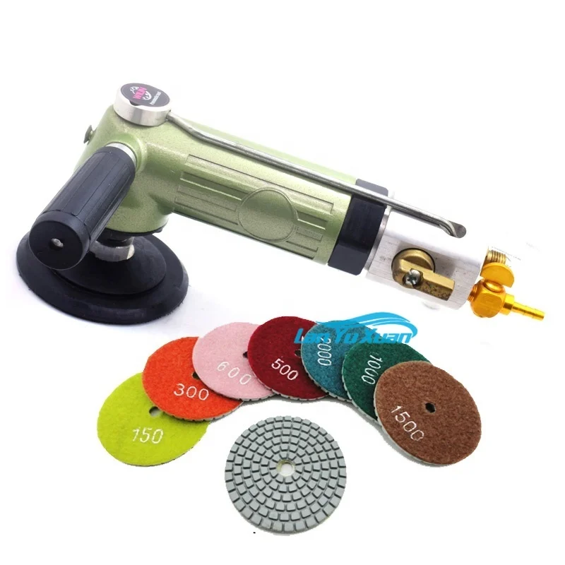 

Wilin 4" Inch Pneumatic Wet Concrete Polisher Air Marble Granite Stone Grinder Variable Speed with Diamond Polishing Pads