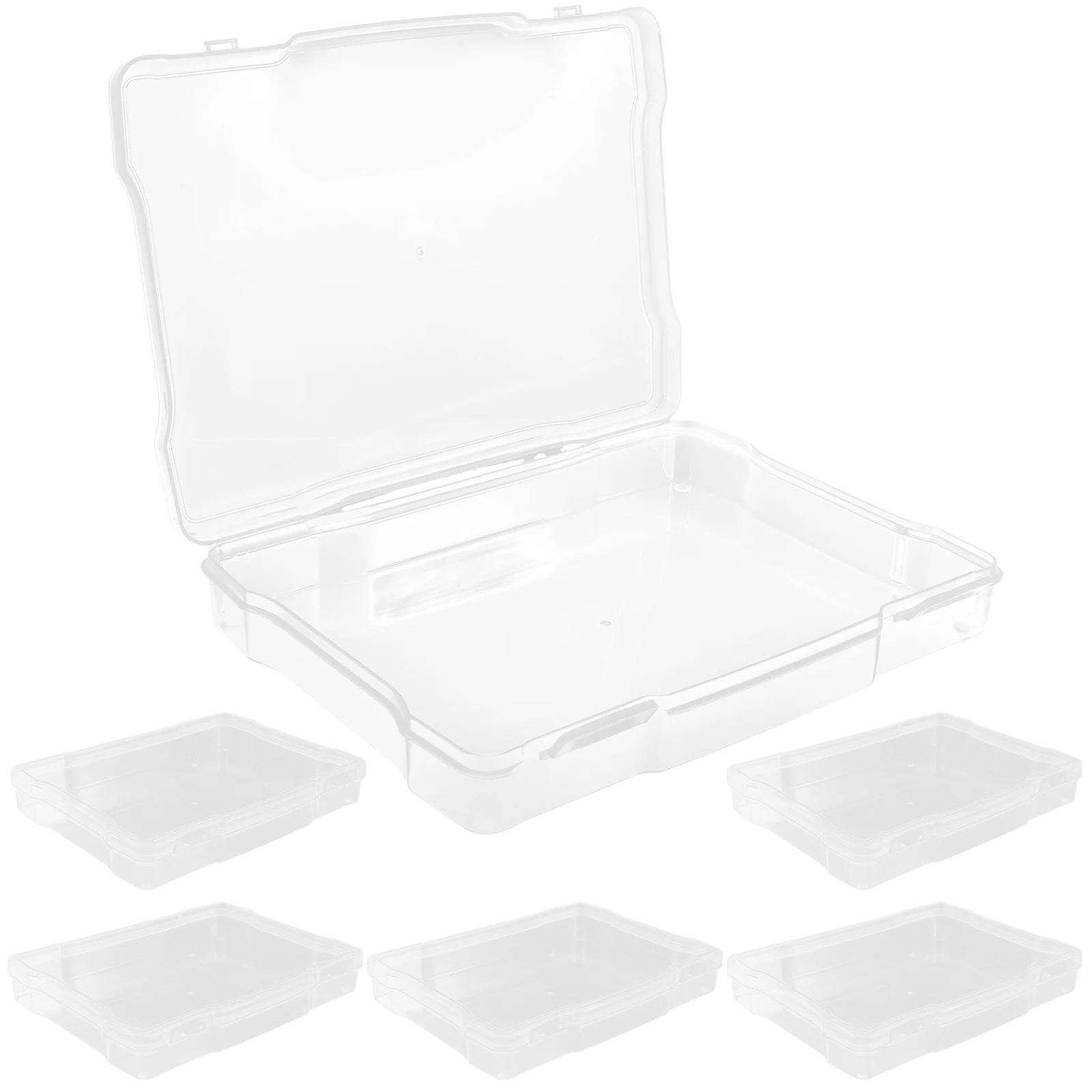 

6Pcs Clear Plastic Storage Boxes Cards Photos Organizer Case Durable PP Material Tidy Desktop Drawer Greeting Card Storage Box