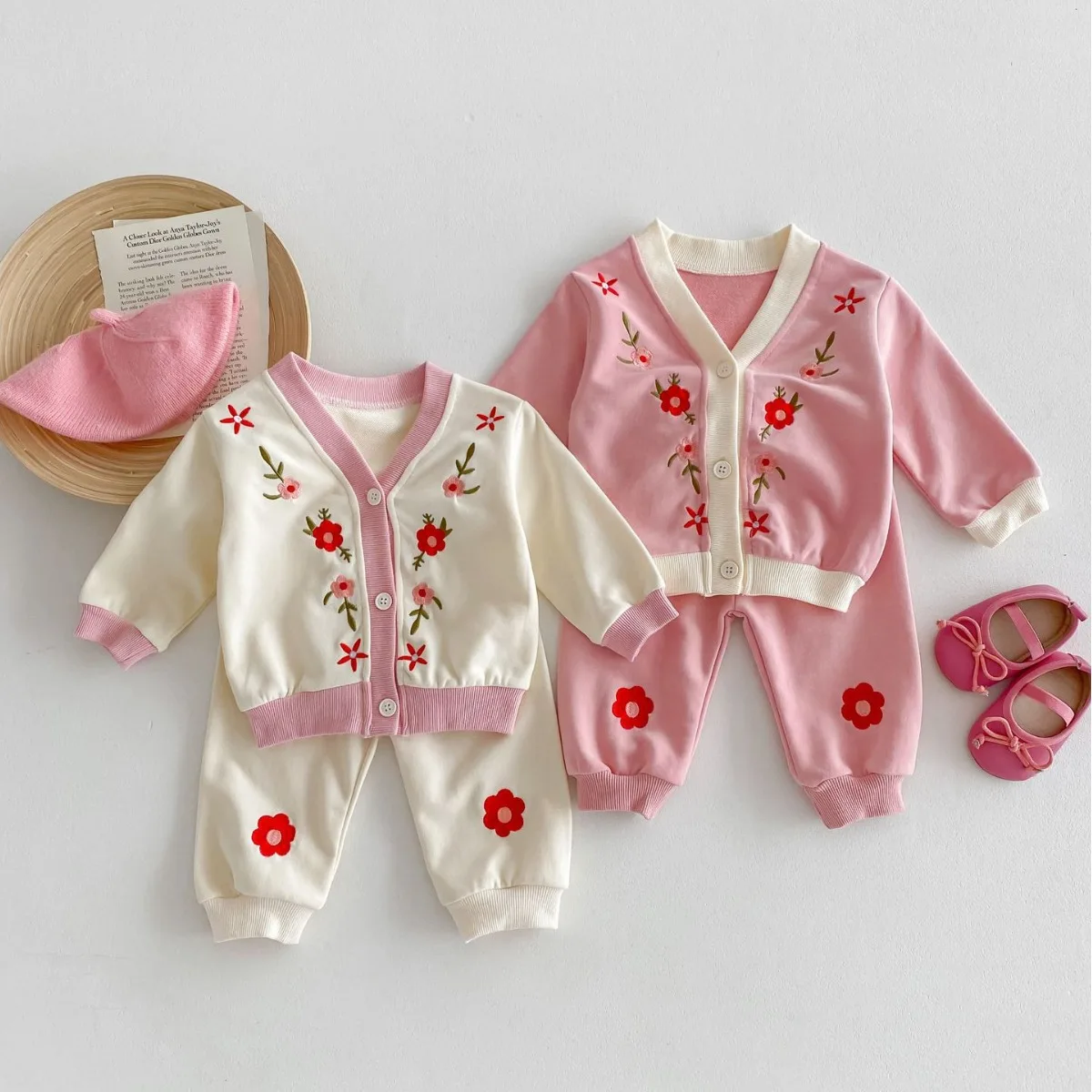 

Baby Clothing Set Korean Style Spring and Autumn Girl Baby Loose Top Girl Baby Long Sleeve Shirt Casual Sweatpants Suit