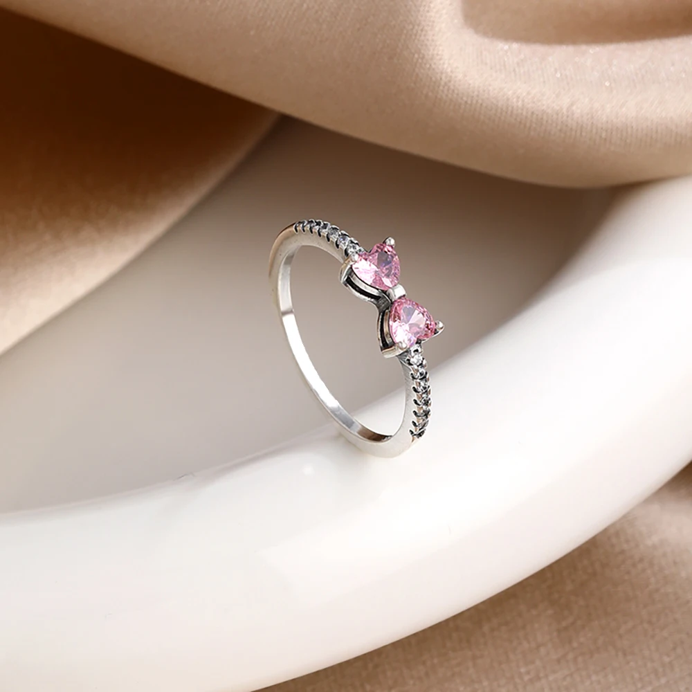 S925 Silver Ladies Series Butterfly Heart Star Flower Unlimited Pearl Crown Wing CZ Stackable Ring Jewelry Festival Gift
