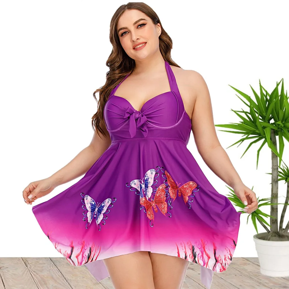 2022 New Arrival Plus Size Sexy Floral Print Swimwear Bikini Beachwear Dresses For Women Wholesale China