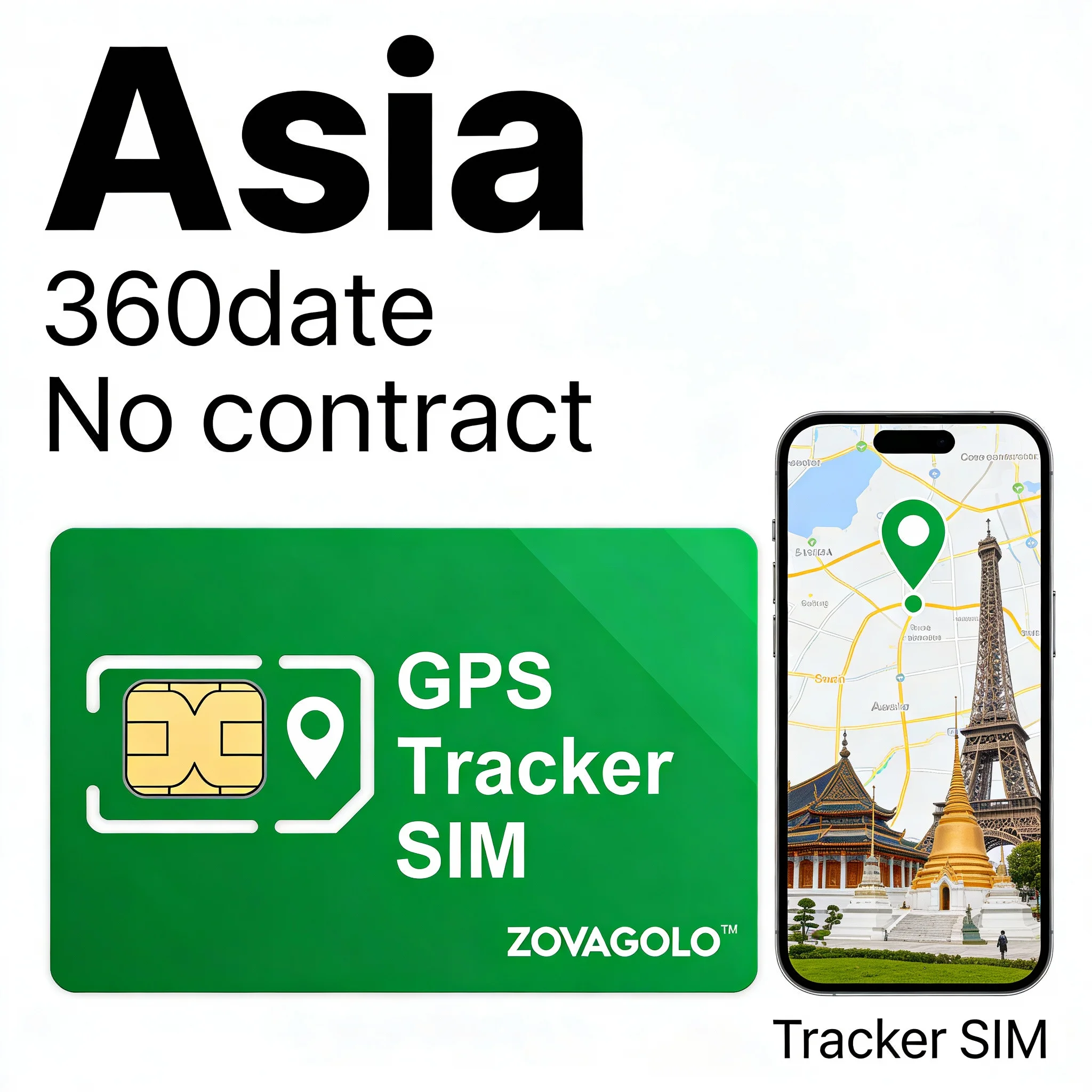 Asia 4G LTE M2M SIM card for GPS devices – 360MB/360 days, smart watches, pet collars, walkie talkies, IoT ready no contract