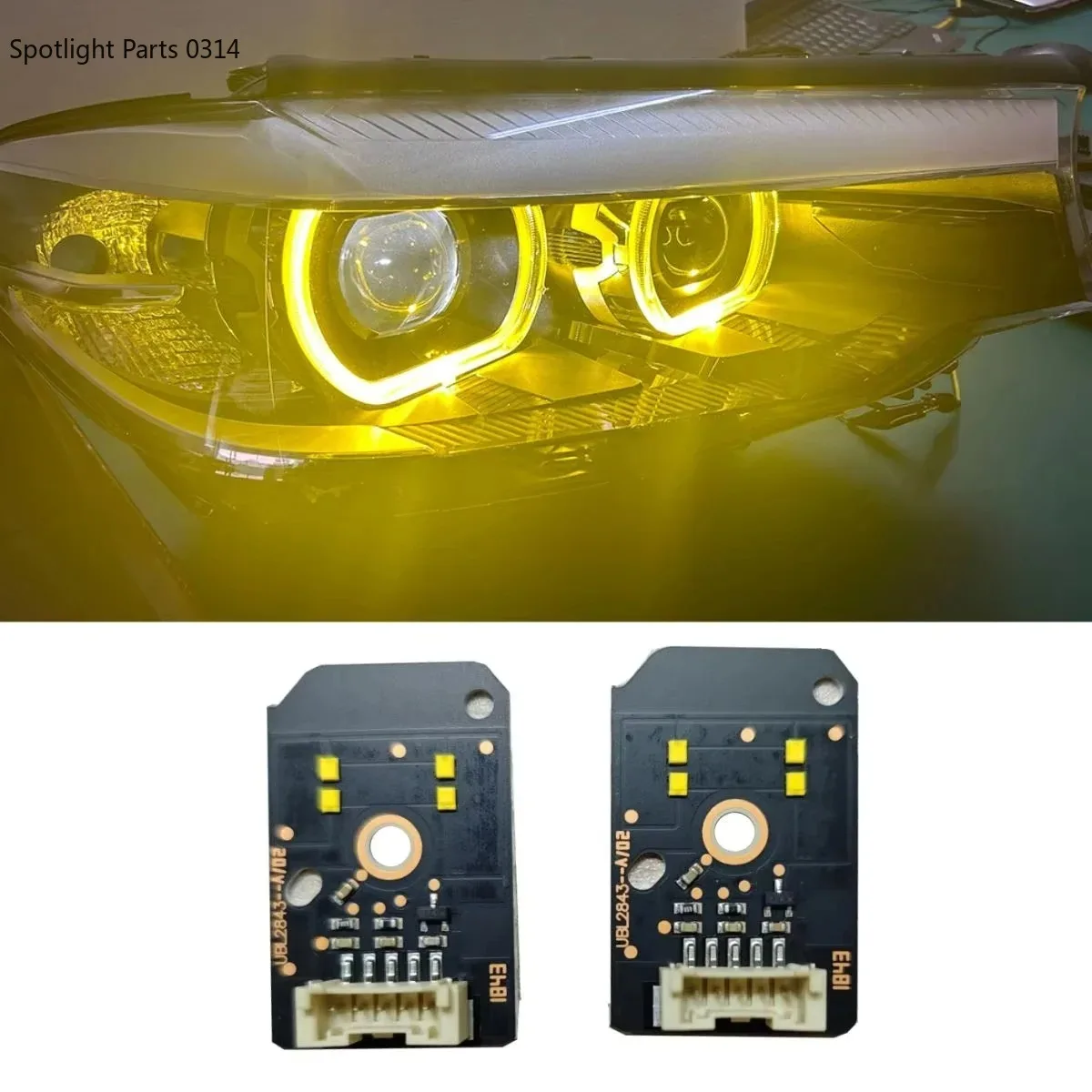 

New 63117214934 headlight daytime running light LED angel eye lemon yellow suitable for BMW G31 G30 G38 2018-2020low-end version
