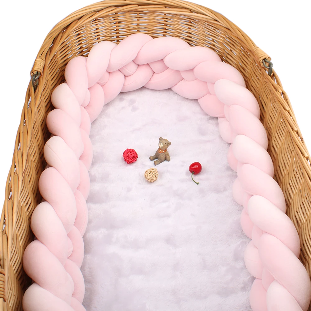 Baby Bumpers For Cribs Pink 4 Knotted Infant Room Decor