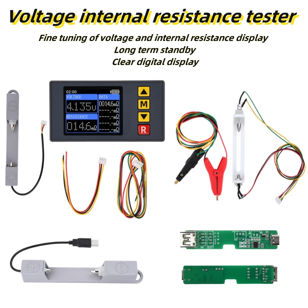 TS457 DC5V spanning interne weerstandstester ondersteunt het opnemen van 5 sets interne weerstandsgegevens met behulp van AC 4-draadsmethode