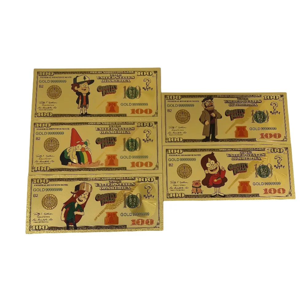 Disney Gravity Falls Anime Gold Banknote Cartoon Cosplay Collection Gold Card Birthday Gifts Cartoon Workplace Comedy Toy