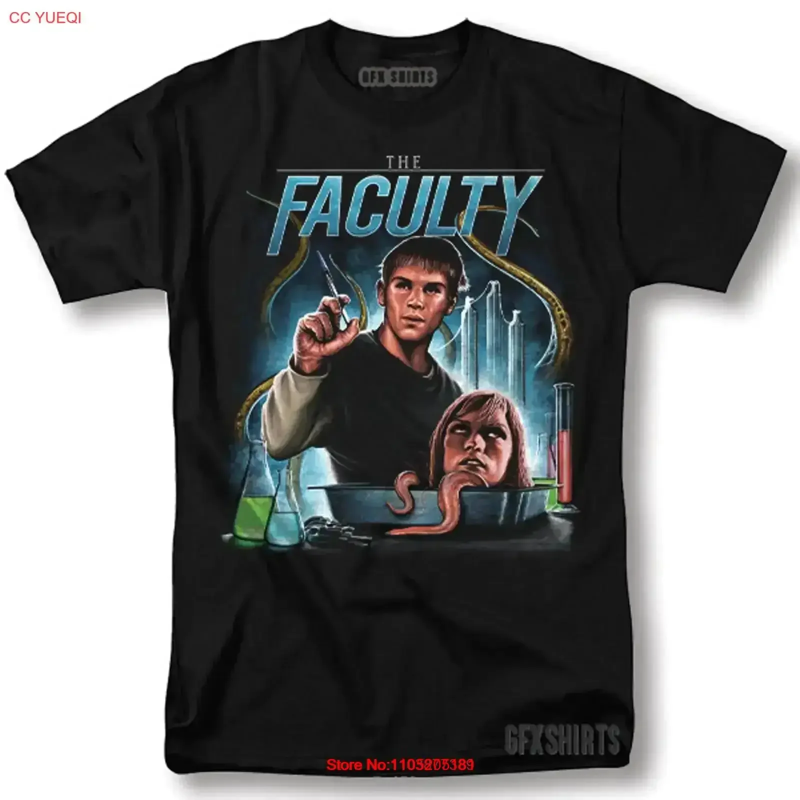 The Faculty T Shirt Classic Horror Movie Vintage Design Washed Comfortable Slightly homme graphic fashion vintage Washed